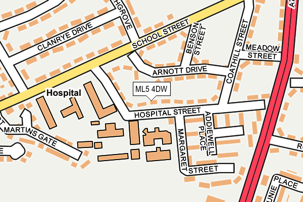 ML5 4DW map - OS OpenMap – Local (Ordnance Survey)