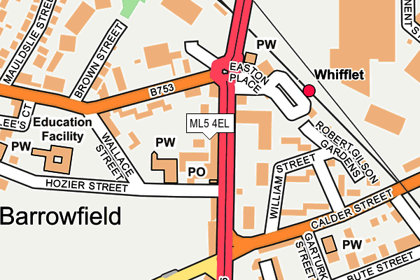 Map of WHIFFLET  FASTFOODS LIMITED at local scale