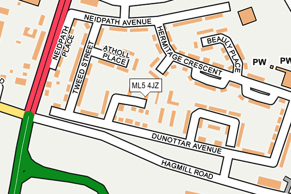 ML5 4JZ map - OS OpenMap – Local (Ordnance Survey)