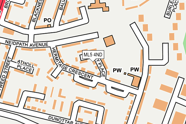ML5 4ND map - OS OpenMap – Local (Ordnance Survey)