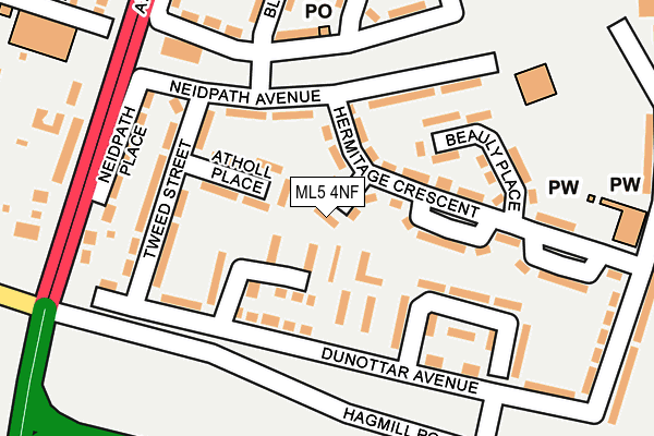 ML5 4NF map - OS OpenMap – Local (Ordnance Survey)