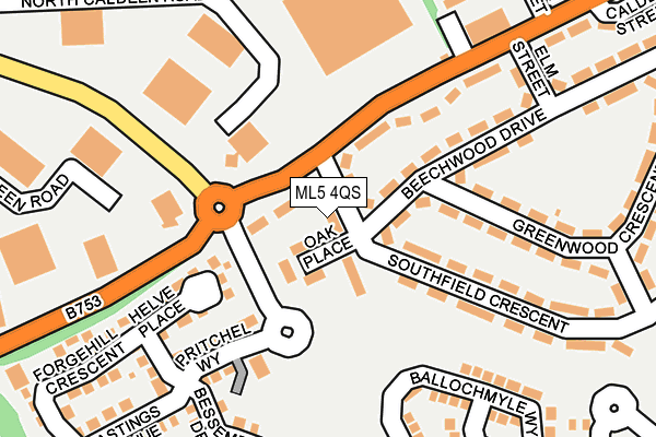 ML5 4QS map - OS OpenMap – Local (Ordnance Survey)