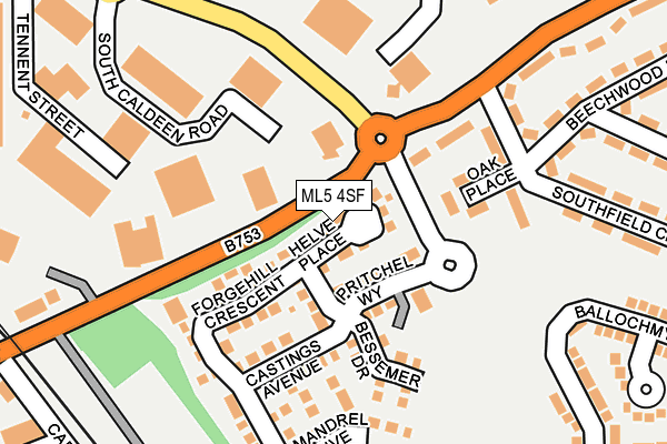 ML5 4SF map - OS OpenMap – Local (Ordnance Survey)