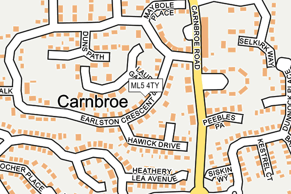 ML5 4TY map - OS OpenMap – Local (Ordnance Survey)