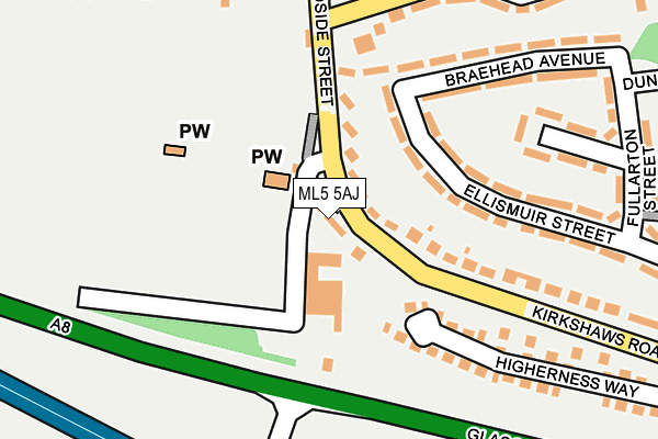 ML5 5AJ map - OS OpenMap – Local (Ordnance Survey)