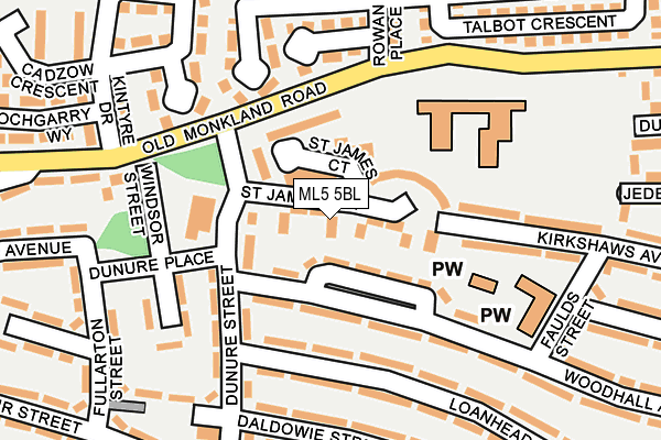 ML5 5BL map - OS OpenMap – Local (Ordnance Survey)