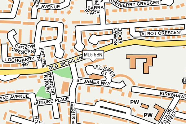 ML5 5BN map - OS OpenMap – Local (Ordnance Survey)