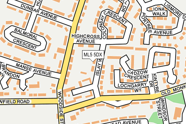 ML5 5DX map - OS OpenMap – Local (Ordnance Survey)