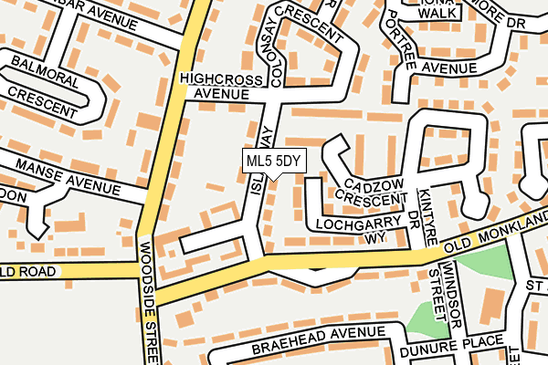 ML5 5DY map - OS OpenMap – Local (Ordnance Survey)