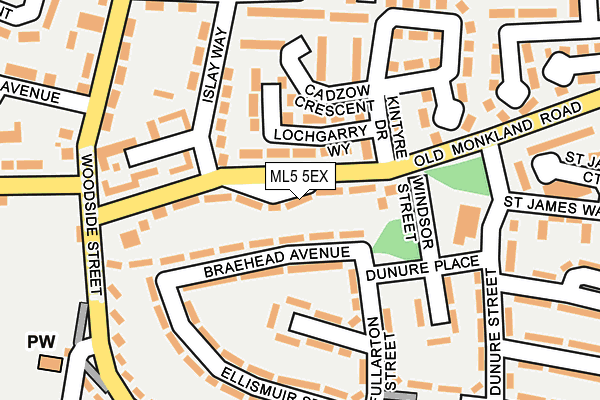ML5 5EX map - OS OpenMap – Local (Ordnance Survey)