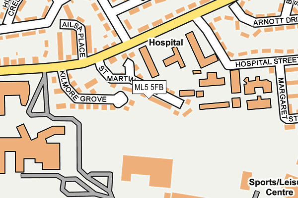 ML5 5FB map - OS OpenMap – Local (Ordnance Survey)