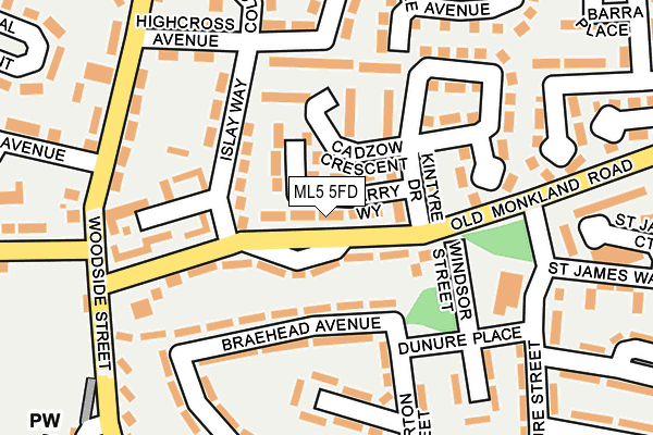 ML5 5FD map - OS OpenMap – Local (Ordnance Survey)