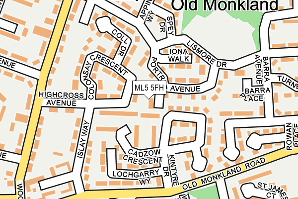 ML5 5FH map - OS OpenMap – Local (Ordnance Survey)