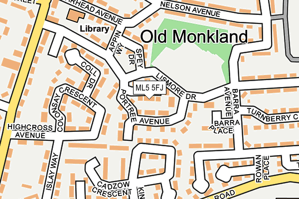 ML5 5FJ map - OS OpenMap – Local (Ordnance Survey)