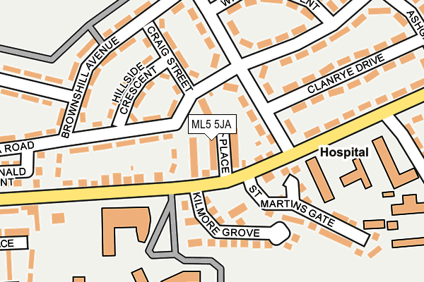 ML5 5JA map - OS OpenMap – Local (Ordnance Survey)