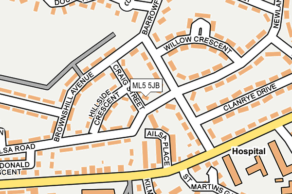 ML5 5JB map - OS OpenMap – Local (Ordnance Survey)