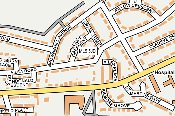 ML5 5JD map - OS OpenMap – Local (Ordnance Survey)