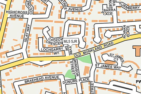 ML5 5JR map - OS OpenMap – Local (Ordnance Survey)