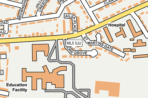 ML5 5JU map - OS OpenMap – Local (Ordnance Survey)