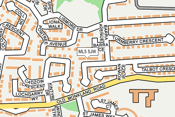 ML5 5JW map - OS OpenMap – Local (Ordnance Survey)