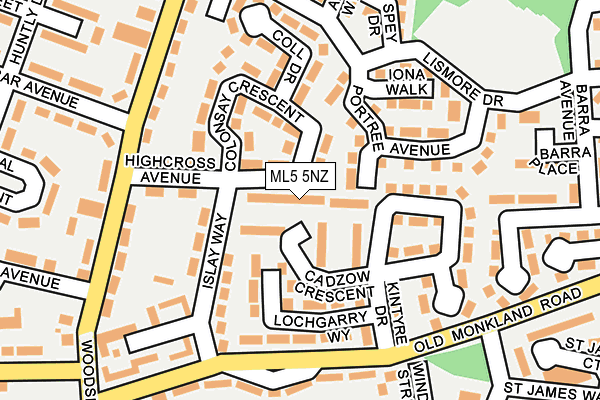 ML5 5NZ map - OS OpenMap – Local (Ordnance Survey)