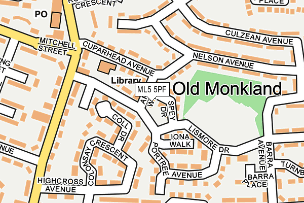 ML5 5PF map - OS OpenMap – Local (Ordnance Survey)