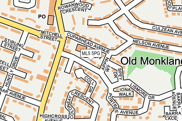 ML5 5PG map - OS OpenMap – Local (Ordnance Survey)