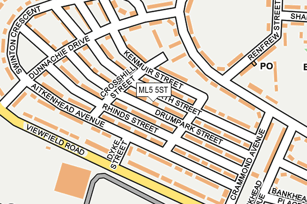 ML5 5ST map - OS OpenMap – Local (Ordnance Survey)
