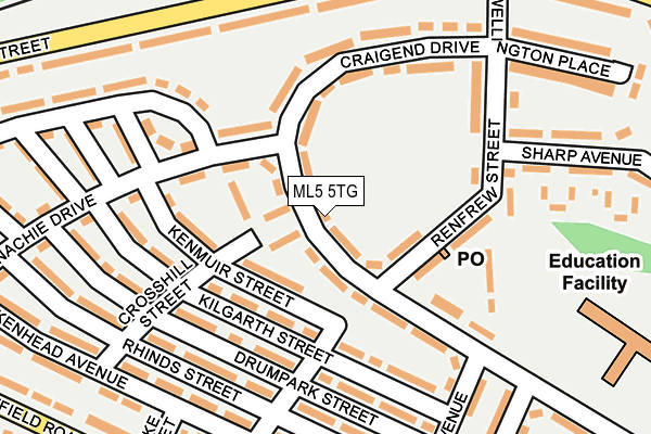 ML5 5TG map - OS OpenMap – Local (Ordnance Survey)