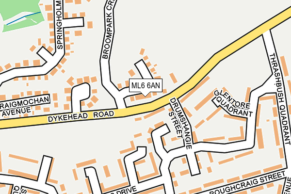 ML6 6AN map - OS OpenMap – Local (Ordnance Survey)