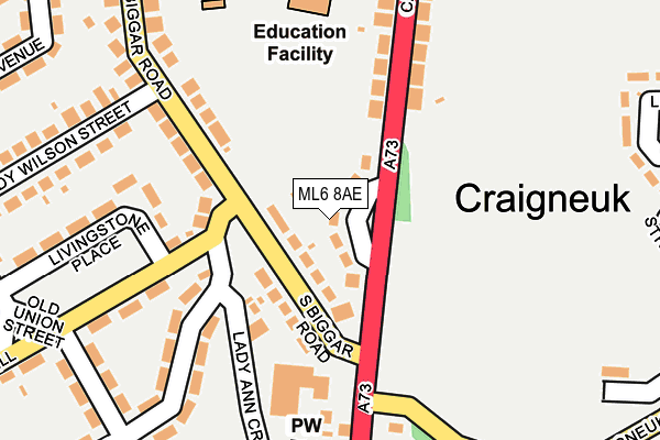 ML6 8AE map - OS OpenMap – Local (Ordnance Survey)