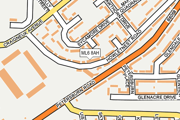 ML6 8AH map - OS OpenMap – Local (Ordnance Survey)