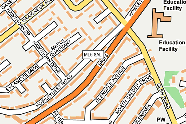 ML6 8AL map - OS OpenMap – Local (Ordnance Survey)