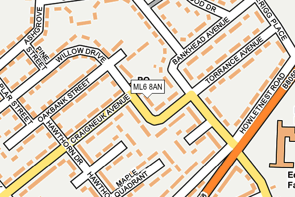 ML6 8AN map - OS OpenMap – Local (Ordnance Survey)