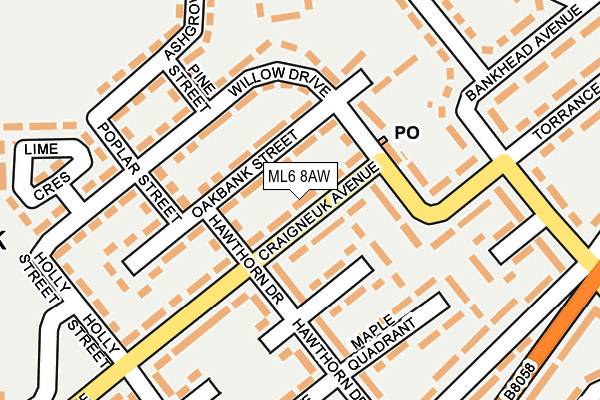 ML6 8AW map - OS OpenMap – Local (Ordnance Survey)