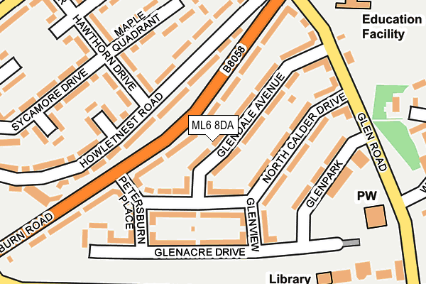 ML6 8DA map - OS OpenMap – Local (Ordnance Survey)