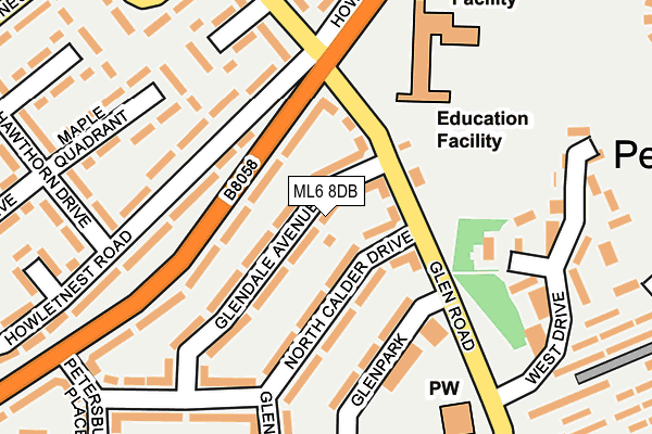 ML6 8DB map - OS OpenMap – Local (Ordnance Survey)