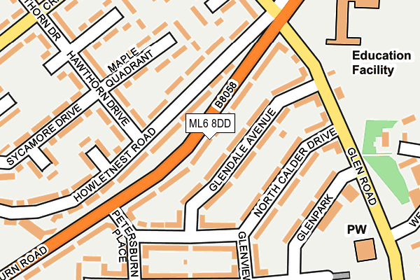 ML6 8DD map - OS OpenMap – Local (Ordnance Survey)