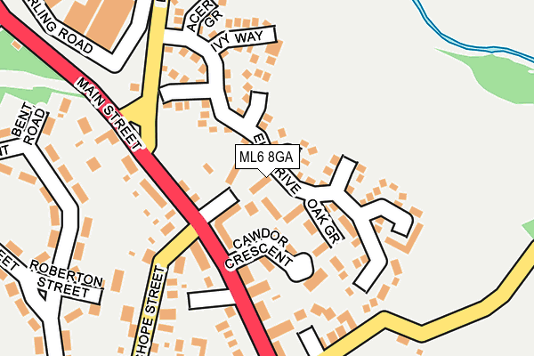 ML6 8GA map - OS OpenMap – Local (Ordnance Survey)