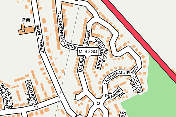 ML6 8GQ map - OS OpenMap – Local (Ordnance Survey)