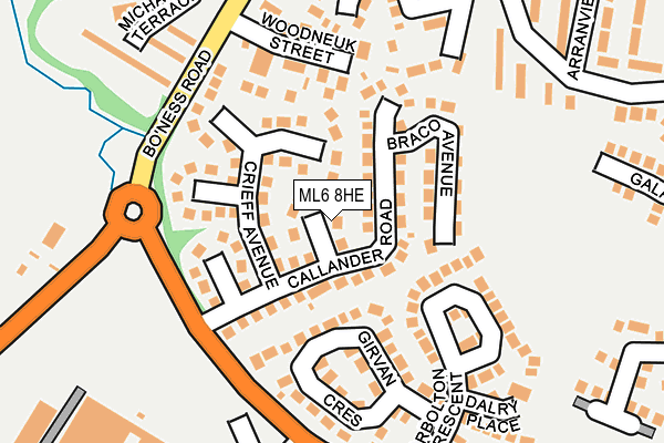 ML6 8HE map - OS OpenMap – Local (Ordnance Survey)