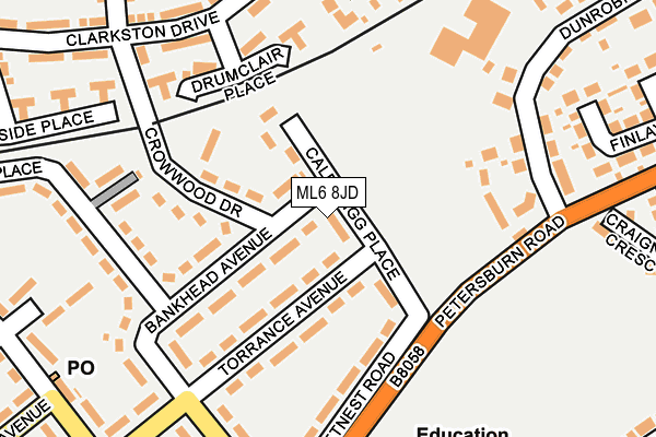 ML6 8JD map - OS OpenMap – Local (Ordnance Survey)