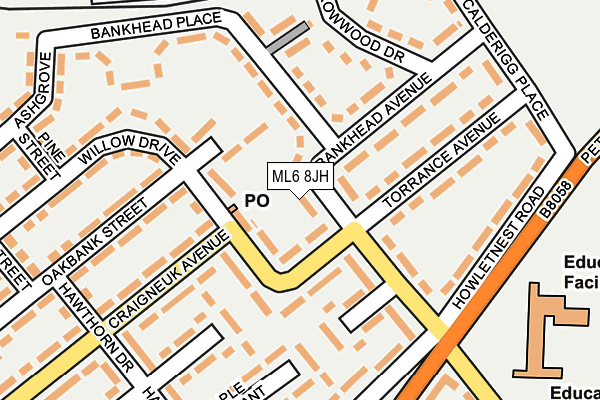 ML6 8JH map - OS OpenMap – Local (Ordnance Survey)