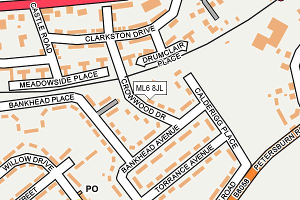 ML6 8JL map - OS OpenMap – Local (Ordnance Survey)