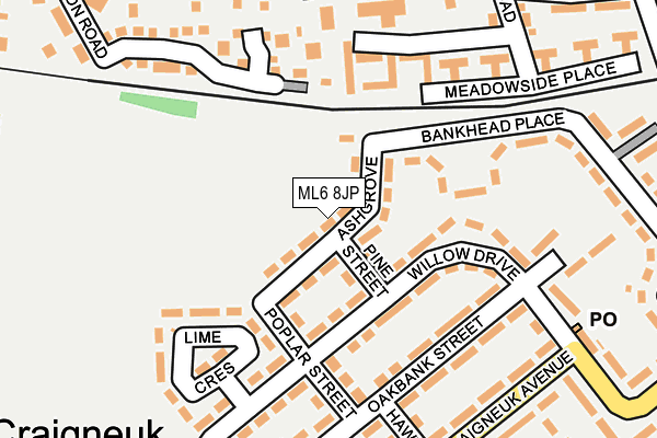 ML6 8JP map - OS OpenMap – Local (Ordnance Survey)