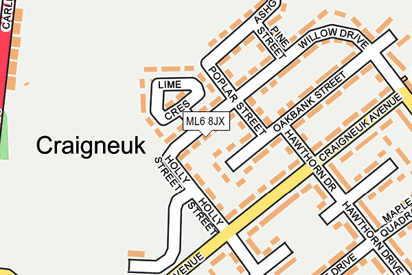 ML6 8JX map - OS OpenMap – Local (Ordnance Survey)