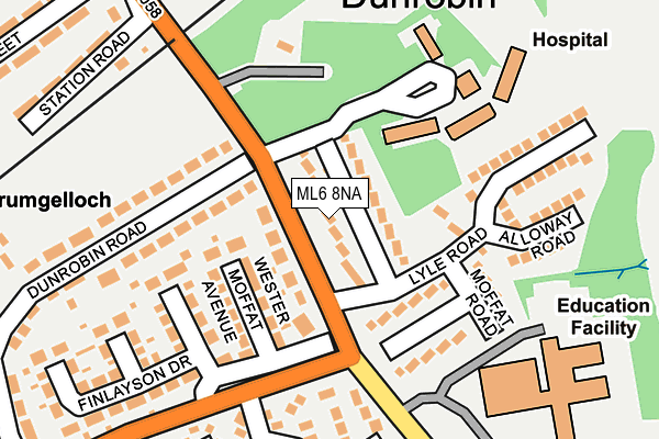 ML6 8NA map - OS OpenMap – Local (Ordnance Survey)