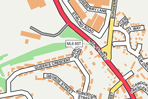 ML6 8ST map - OS OpenMap – Local (Ordnance Survey)