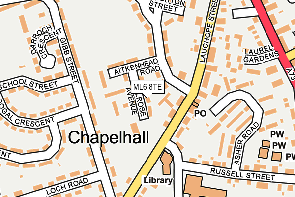 ML6 8TE map - OS OpenMap – Local (Ordnance Survey)