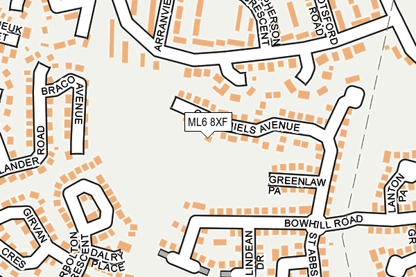 ML6 8XF map - OS OpenMap – Local (Ordnance Survey)